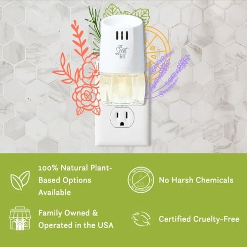 Scent Fill 100% Natural Sweet Rose & Basil Plug in Air Freshener, Scented Oil Refills, 3 Refills thumbnail
