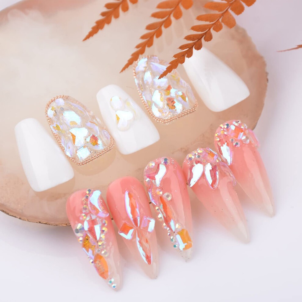 Lot De 90 Strass Aurora Pour Nail Art, Mélange De Formes Variées, Brillants Et à Faire Soi-même, Style 4 thumbnail