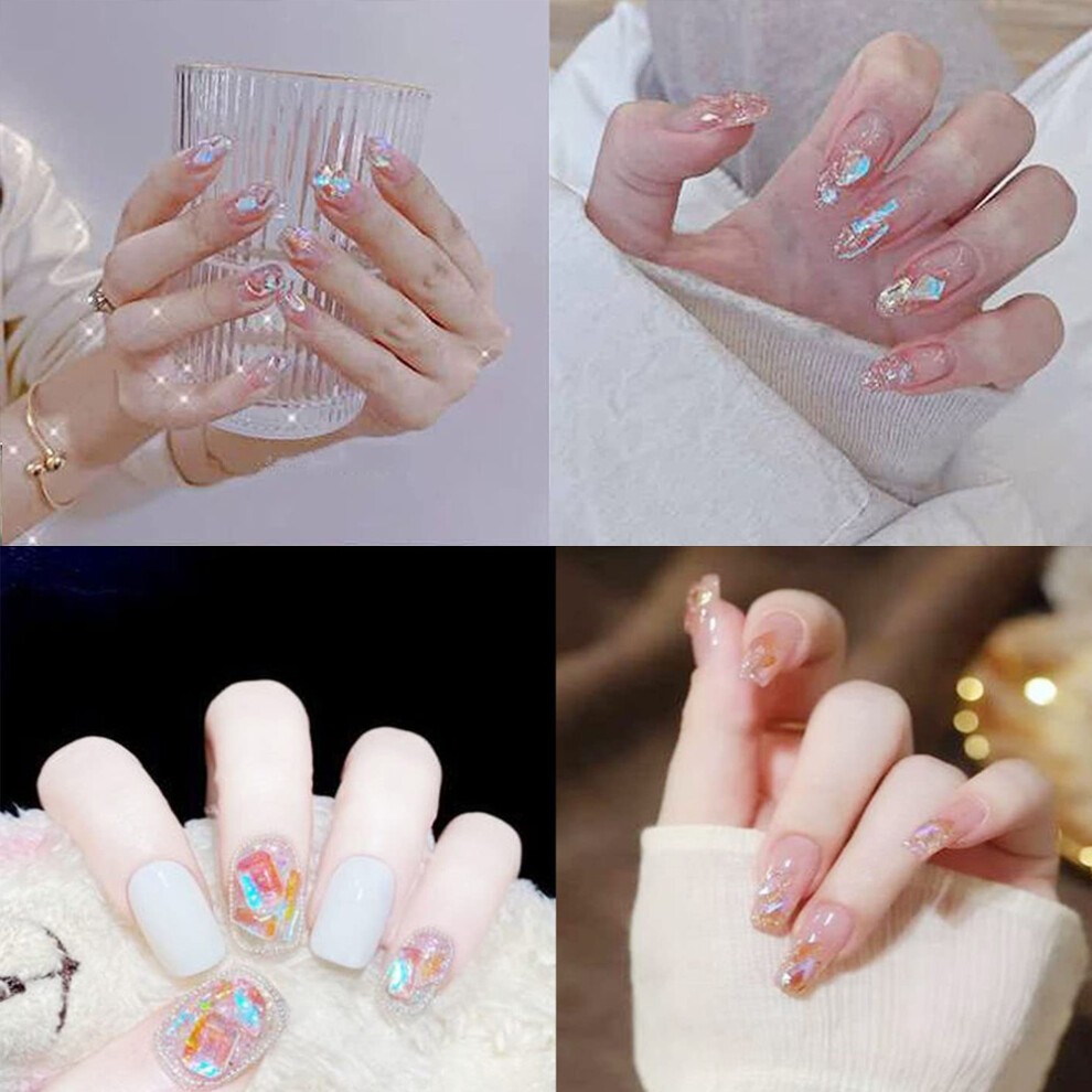 Lot De 90 Strass Aurora Pour Nail Art, Mélange De Formes Variées, Brillants Et à Faire Soi-même, Style 4 thumbnail