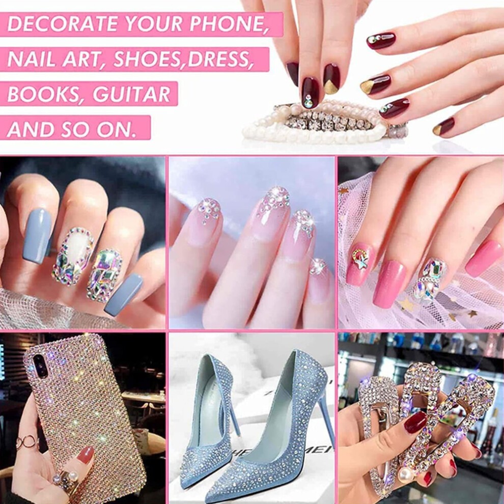 Lot De 90 Strass Aurora Pour Nail Art, Mélange De Formes Variées, Brillants Et à Faire Soi-même, Style 4 thumbnail