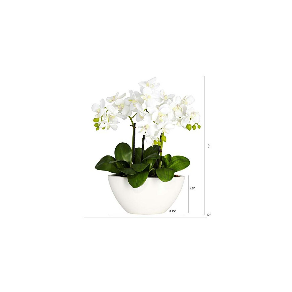 Nearly Natural 15in Phalaenopsis Silk Flower Arrangement thumbnail