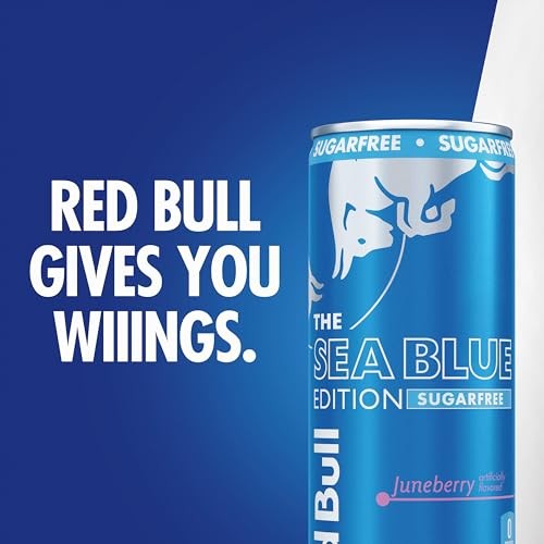 Red Bull Sea Blue Edition Sugar Free Energy Drink, Juneberry, 12 Fl. Oz., 6 X 4 Cans, Pack of 24 Cans, with 114mg Caffeine, Taurine & B Vitamins thumbnail