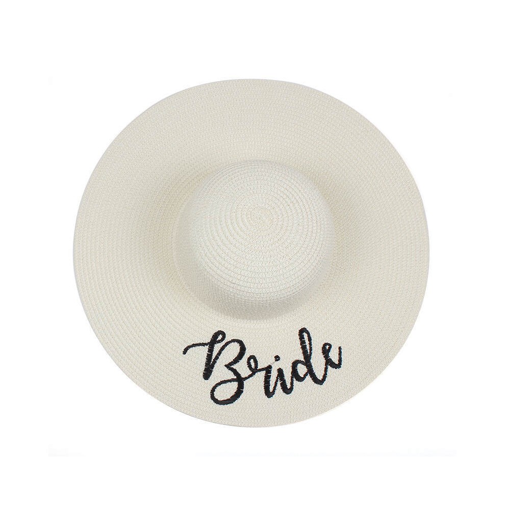 (BRIDE 2)2018 Brand BRIDE Brides Maid Floppy Summer Beach Sun Hats Honeymoon Bridesmaid Maid of Honor