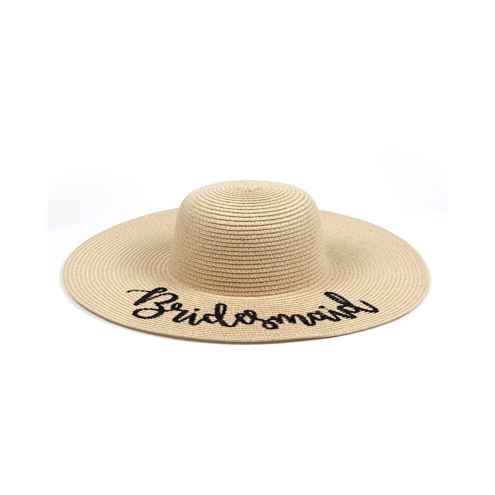 (BRIDE 2)2018 Brand BRIDE Brides Maid Floppy Summer Beach Sun Hats Honeymoon Bridesmaid Maid of Honor thumbnail