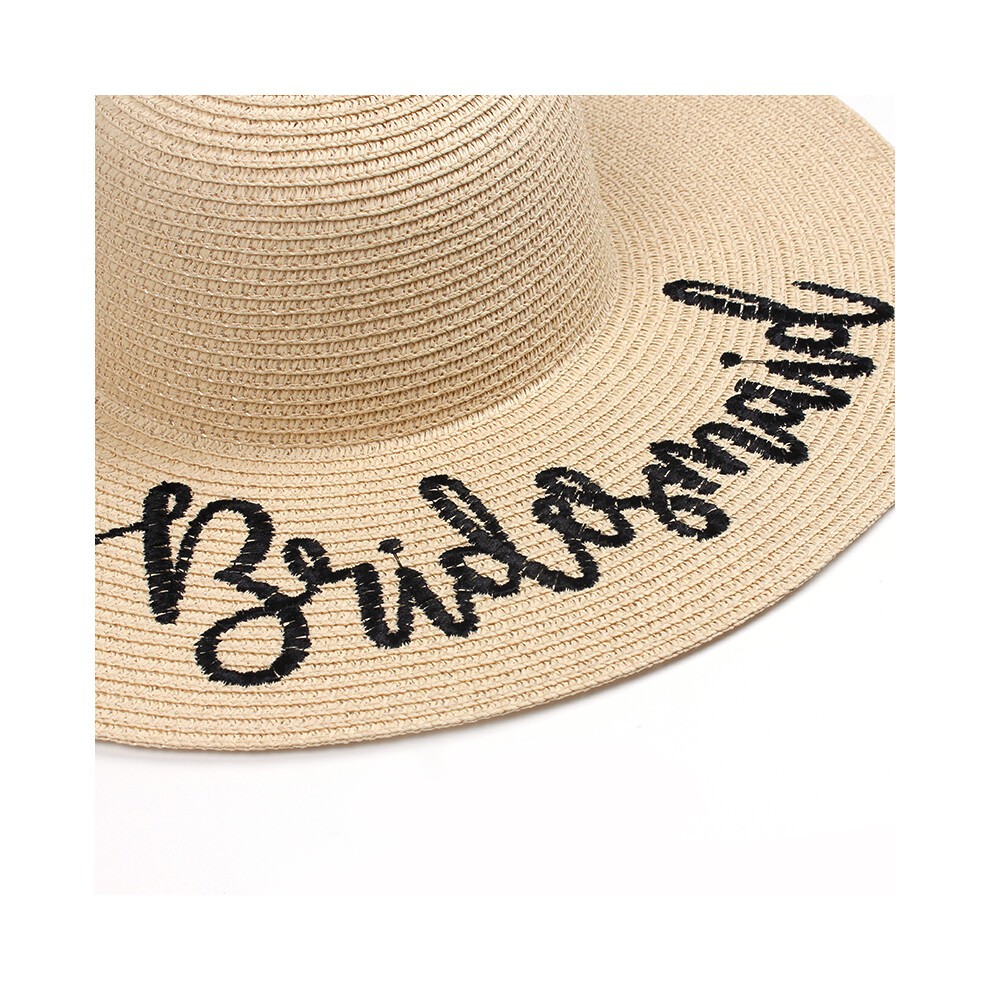 (BRIDE 2)2018 Brand BRIDE Brides Maid Floppy Summer Beach Sun Hats Honeymoon Bridesmaid Maid of Honor thumbnail