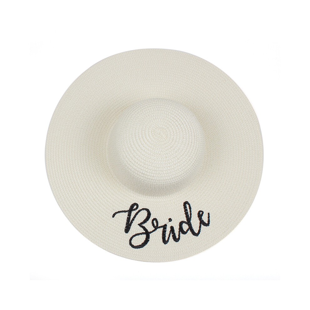 (BRIDE 2)2018 Brand BRIDE Brides Maid Floppy Summer Beach Sun Hats Honeymoon Bridesmaid Maid of Honor thumbnail