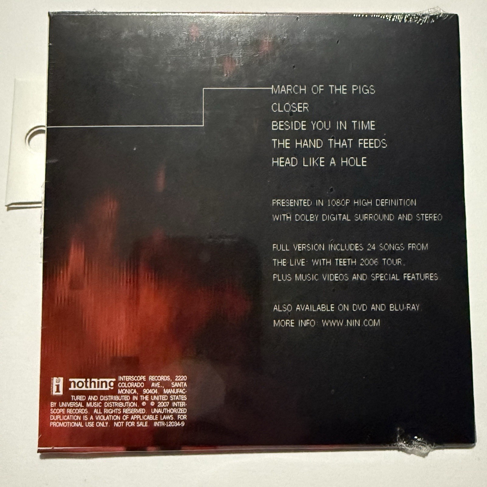 NINE INCH NAILS- Live: Beside You in Time HD DVD Sampler New Sealed thumbnail