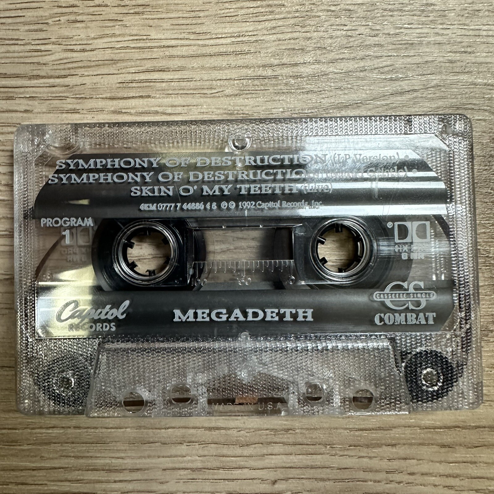 MEGADETH Symphony of Destruction CASSINGLE Cassette Tape Single Capitol Combat thumbnail