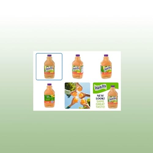 Welch's 100% White Grape Peach Juice Drink 64 Fl Oz Plastic Bottles 4 Pack + 15 Sugarcane Disposable Straws by KOOL8SHOP Infinite Deals thumbnail