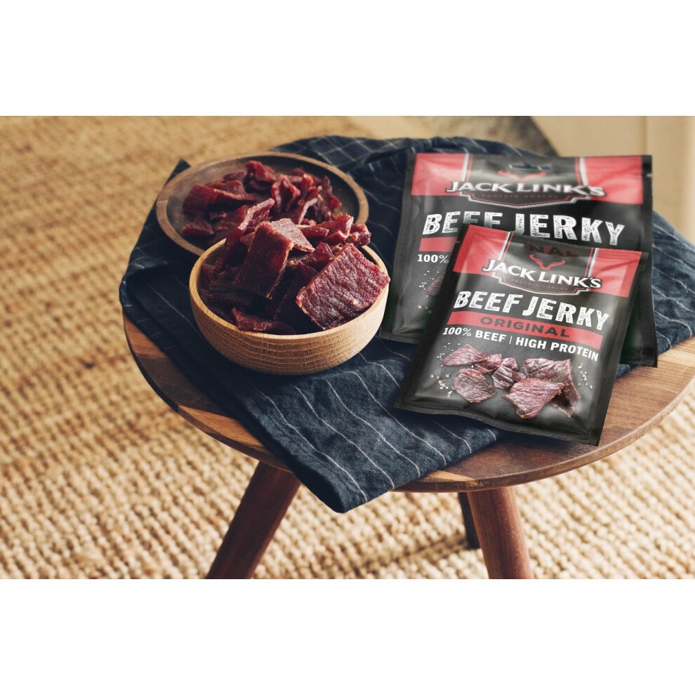 Jack Links Beef Jerky Original (12 X 40g) ? Snack Proteine Di Carne Secca per Umani - Americani Protein Food - American Proteici Snacks - Carne Essicc thumbnail
