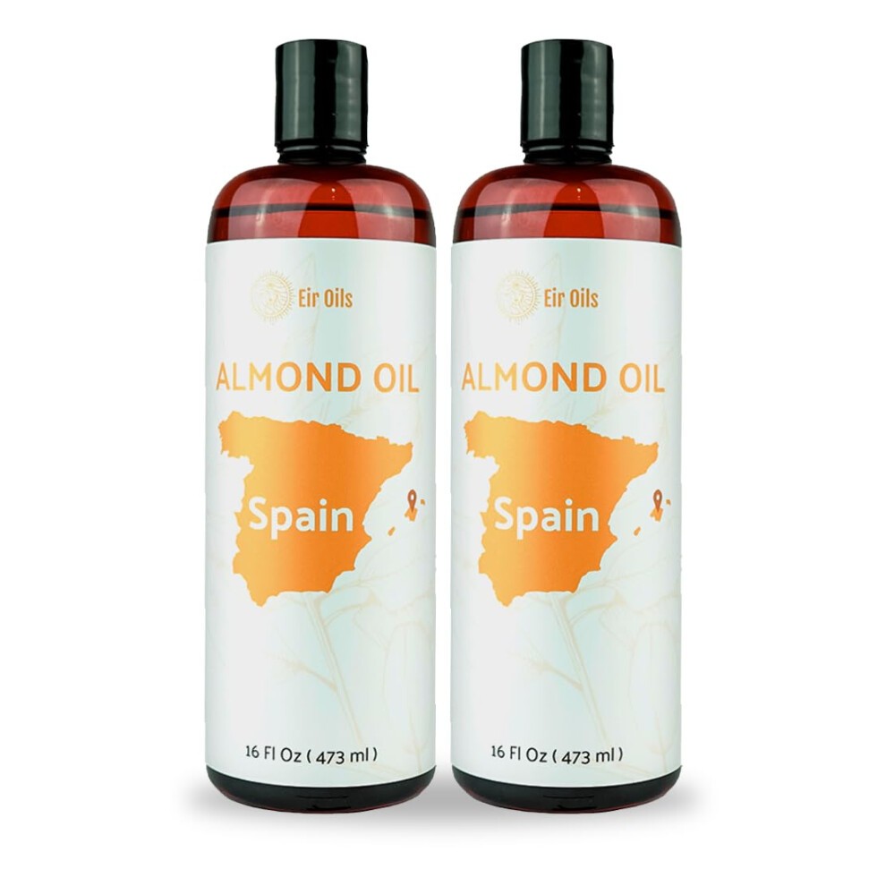 Nature Packaged Sweet Almond Oil (16 Oz) - Sweet Almond Oils for Skin and Hair - Carrier Oils - Essential Oils Mixing - from EIR Farm in Mallorca  Spa