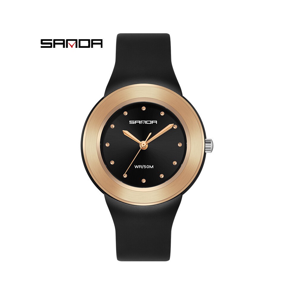(Nero Rosa Dorato) Orologio Al Quarzo SANDA 3119, Creativo, Sportivo, per Il Tempo Libero, All'aperto,