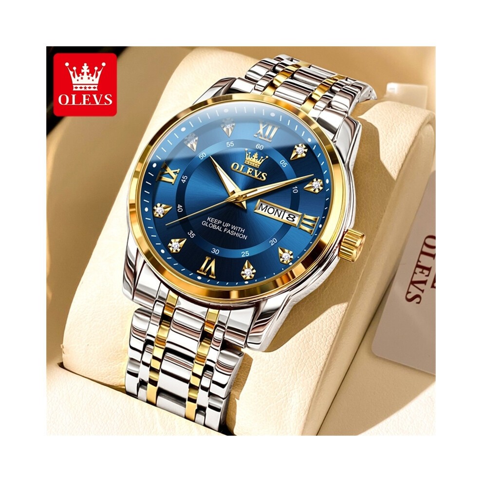 (Tutto Argento) OLEVS 5513 Orologio Da Coppia per Uomo E Donna, Di Lusso, in Acciaio Inossidabile, Al thumbnail