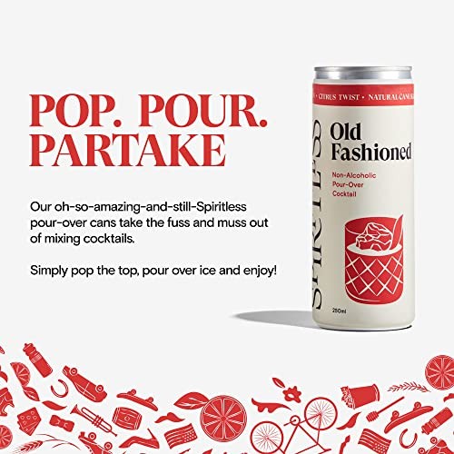 SPIRITLESS Old Fashioned, Non-Alcoholic Pour-Over Cans, Ready to Drink Mocktail & Cocktail Mixer, Vegan, 45 Calories, 8.45 Fl Oz Cans (4 Pack) thumbnail