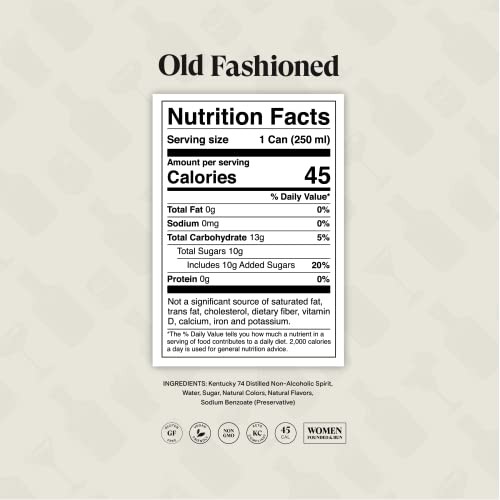 SPIRITLESS Old Fashioned, Non-Alcoholic Pour-Over Cans, Ready to Drink Mocktail & Cocktail Mixer, Vegan, 45 Calories, 8.45 Fl Oz Cans (4 Pack) thumbnail
