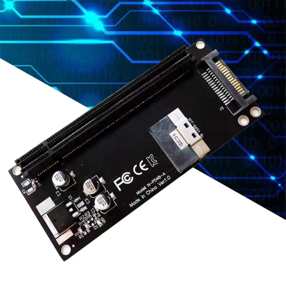 SFF-8654 8i Para PCIe 4.0 X16 Adaptador De Placa Gráfica Externa Placa-Mãe DIY Computadores Acessórios thumbnail