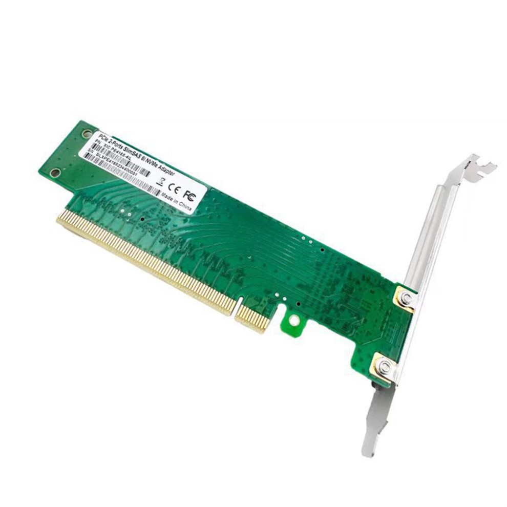 Placa Adaptadora PCI Express X16 Para 2 Portas SlimSAS SFF-8654 8I Adaptador Portátil Multifuncional thumbnail