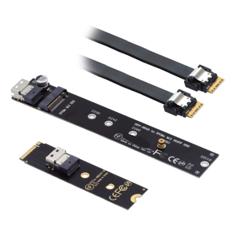 NGFF M.2 NVME M-Key SSD Cabo De Extensão Macho Para Fêmea 40 Cm Com Conector Adaptador SFF-8654 Placa-Mãe 2280/22110