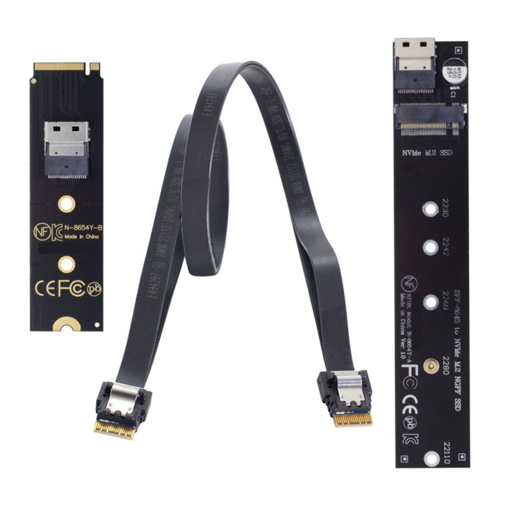 NGFF M.2 NVME M-Key SSD Cabo De Extensão Macho Para Fêmea 40 Cm Com Conector Adaptador SFF-8654 Placa-Mãe 2280/22110 thumbnail