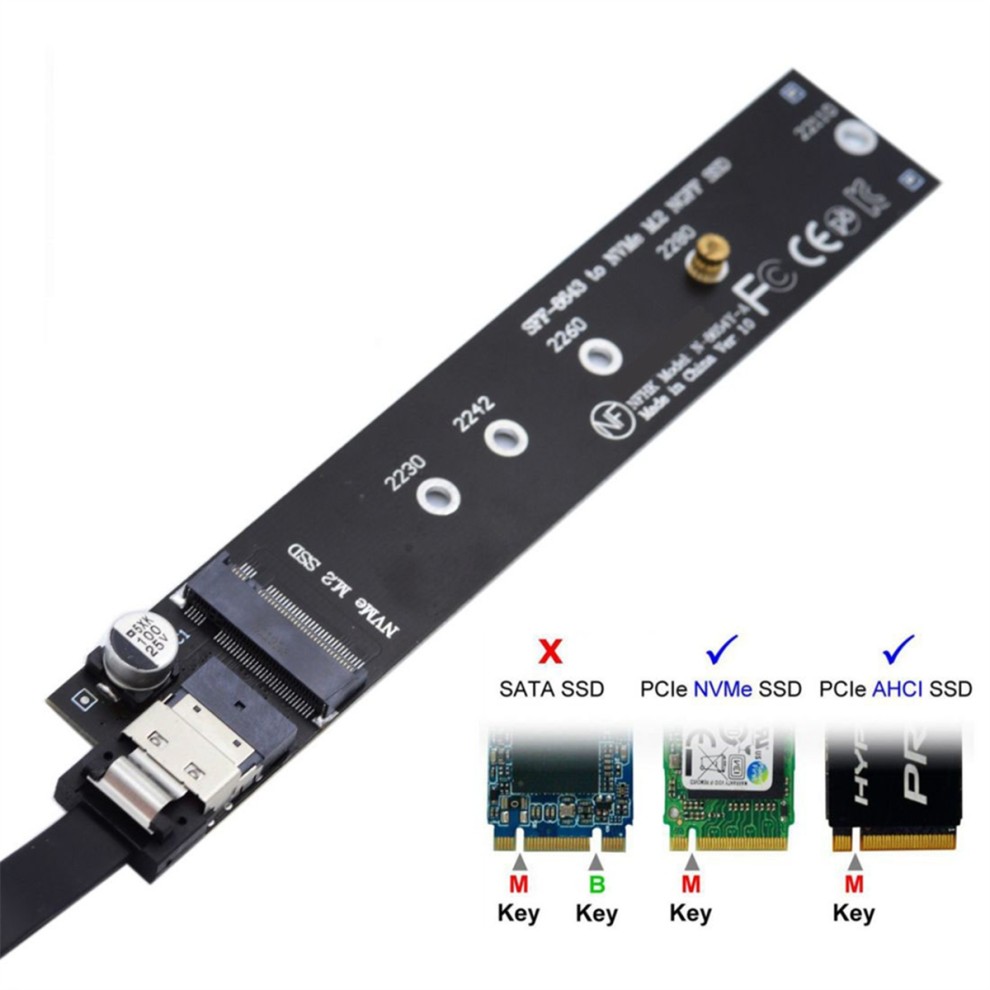 NGFF M.2 NVME M-Key SSD Cabo De Extensão Macho Para Fêmea 40 Cm Com Conector Adaptador SFF-8654 Placa-Mãe 2280/22110 thumbnail