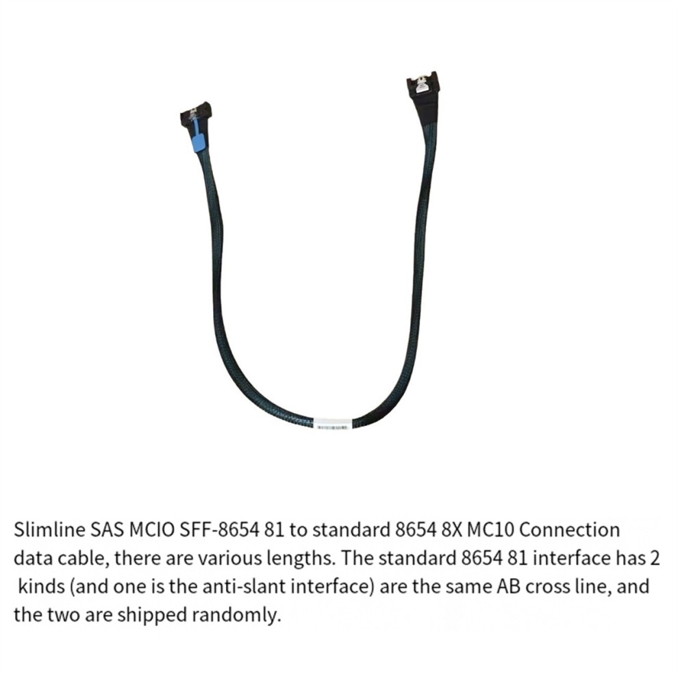 Cabo De Conexão Dados Slimline SAS MCIO SFF-8654 8I Para NVME Padrão 8654 8X 70 Cm thumbnail