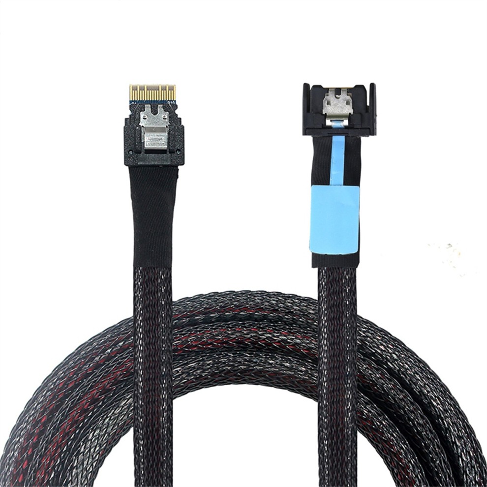Gen5 MCIO Slimline SFF-8654 4i Para Cabo Trançado Fio Conexão De Dados Servidor