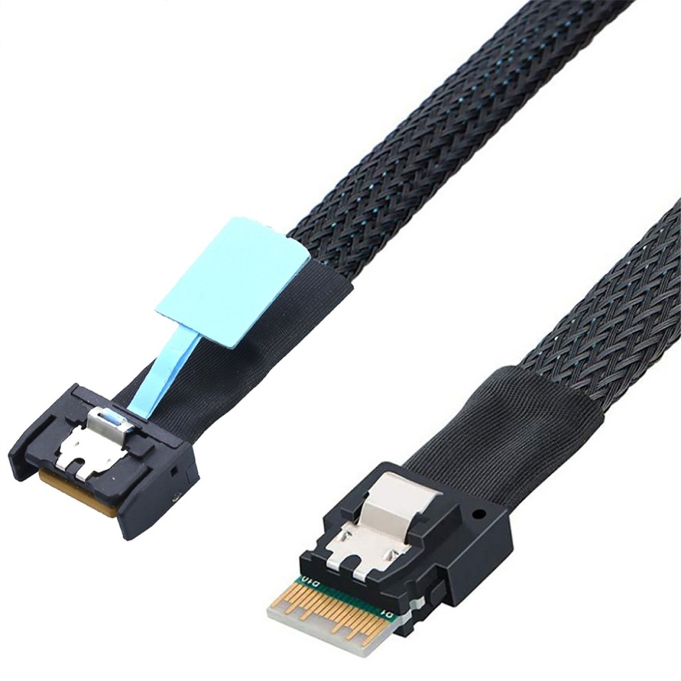 Gen5 MCIO Slimline SFF-8654 4i Para Cabo Trançado Fio Conexão De Dados Servidor thumbnail