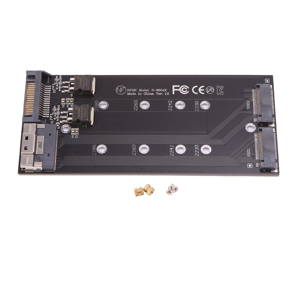 SFF-8654 8I Split Card X8 Para VROC Dual NVMe M.2 NGFF Slimline NVME PCIe SSD SATA Adaptador Mainboard