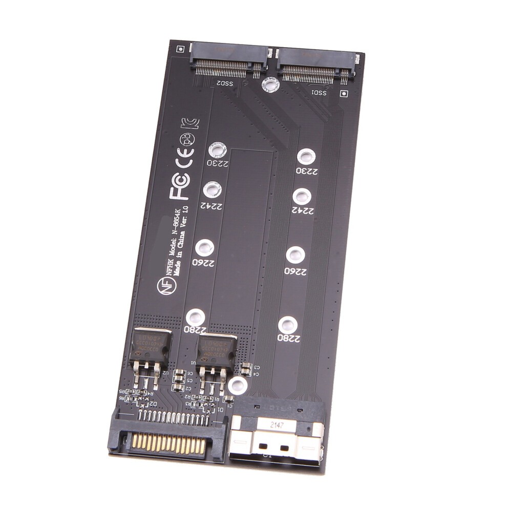 SFF-8654 8I Split Card X8 Para VROC Dual NVMe M.2 NGFF Slimline NVME PCIe SSD SATA Adaptador Mainboard thumbnail
