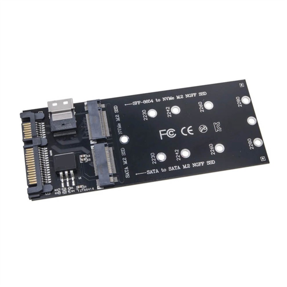 M2 SSD Adapter M.2 SATA Ngff to + NVME SFF-8654 Converter Expansion Card thumbnail