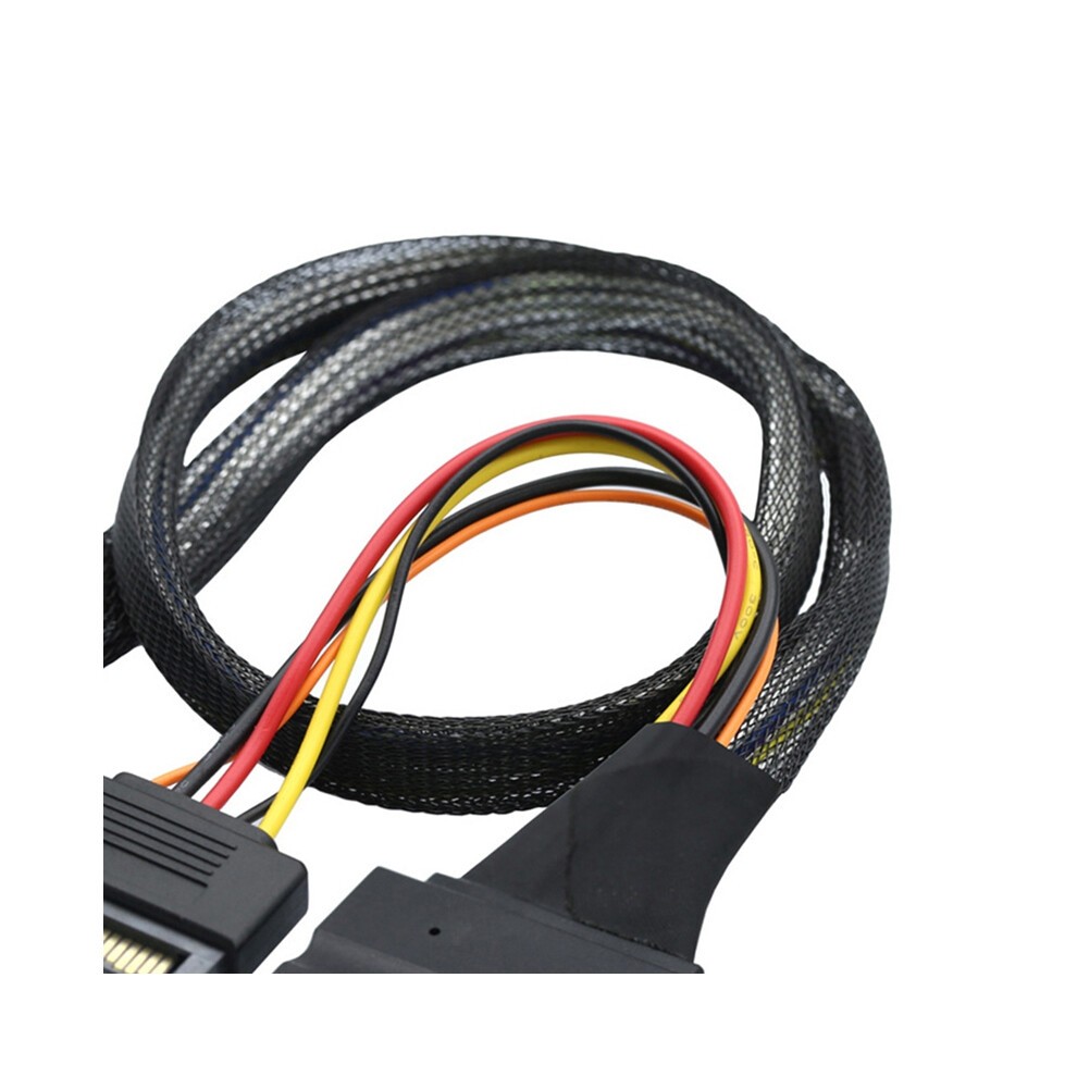 Adaptérový Kábel Gen5 MCIO Slimline SFF-8654 4I Na SAS 8639 U.2 0,5 M thumbnail