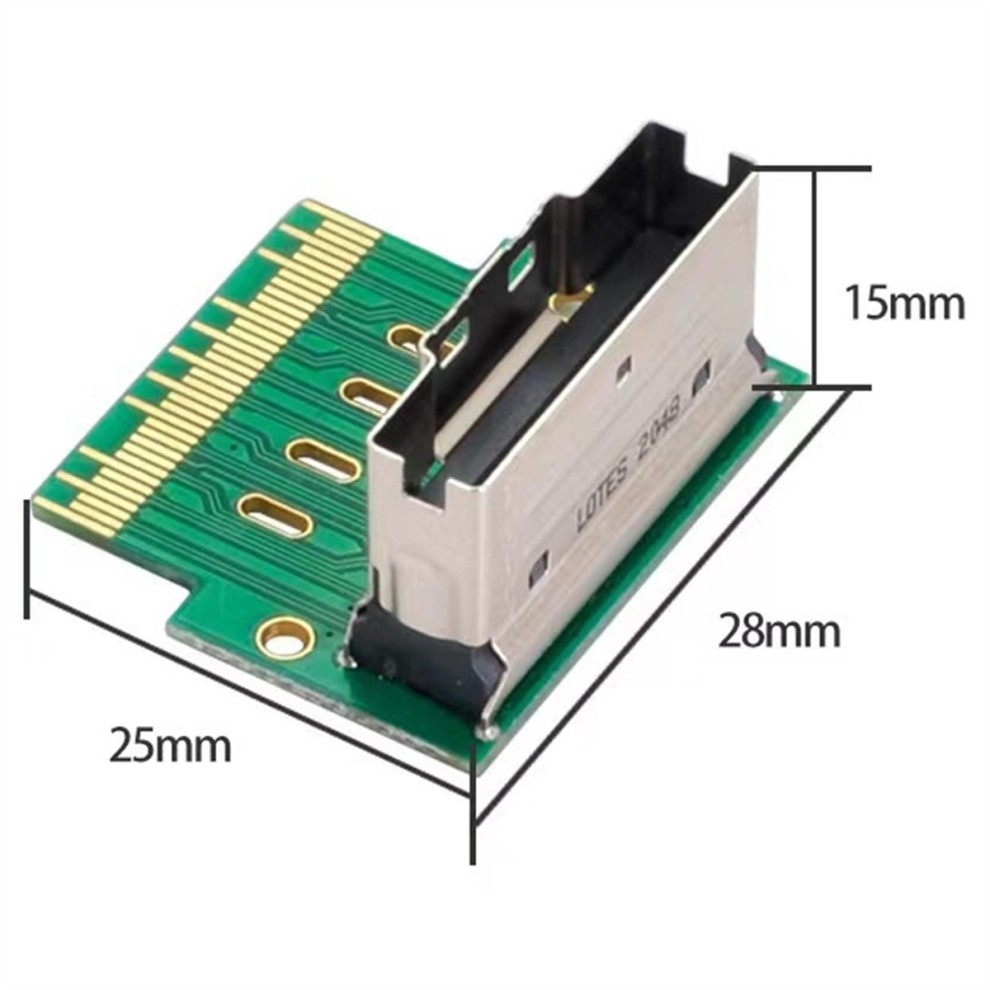 90 Turn SFF-8654 8i X8 Interface Protection Card Adapter Slimline SAS Male to Female thumbnail