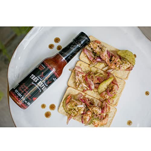 Salsa Picante Tres Espadas | Habanero Hot Sauce | Hot Salsa Crafted with Mexican Habaneros | Hot Sauce Bottles 5 FL OZ Each (Habanero Red Pepper, 3 Pa thumbnail
