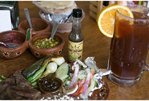 Salsa Picante Tres Espadas | Habanero Hot Sauce | Hot Salsa Crafted with Mexican Habaneros | Hot Sauce Bottles 5 FL OZ Each (Mixed Habanero Pepper Fla thumbnail