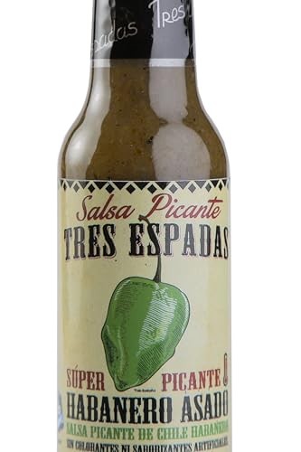 Salsa Picante Tres Espadas | Habanero Hot Sauce | Hot Salsa Crafted with Mexican Habaneros | Hot Sauce Bottles 5 FL OZ Each (Mixed Habanero Pepper Fla thumbnail