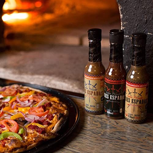Salsa Picante Tres Espadas | Habanero Hot Sauce | Hot Salsa Crafted with Mexican Habaneros | Hot Sauce Bottles 5 FL OZ Each (Mixed Habanero Pepper Fla thumbnail