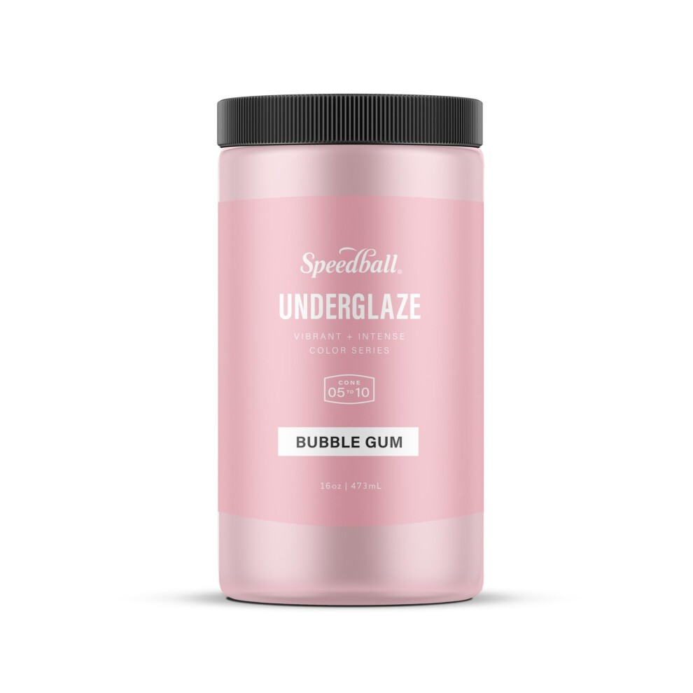 Speedball Underglaze  Bubble Gum  16 Oz  Made in USA  Lead-Free Color for Pottery and Ceramics  Wide Firing Range Cone 05-10  Food Safe