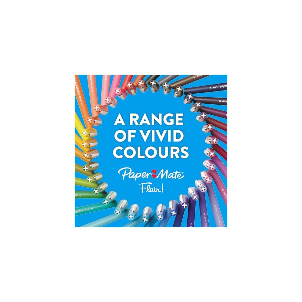 Paper Mate Flair Felt Tip Pens | Medium Point (0.7 Mm) Writing Pens | Black Pens | for Writing, Drawing & Sketching | 12 Count thumbnail