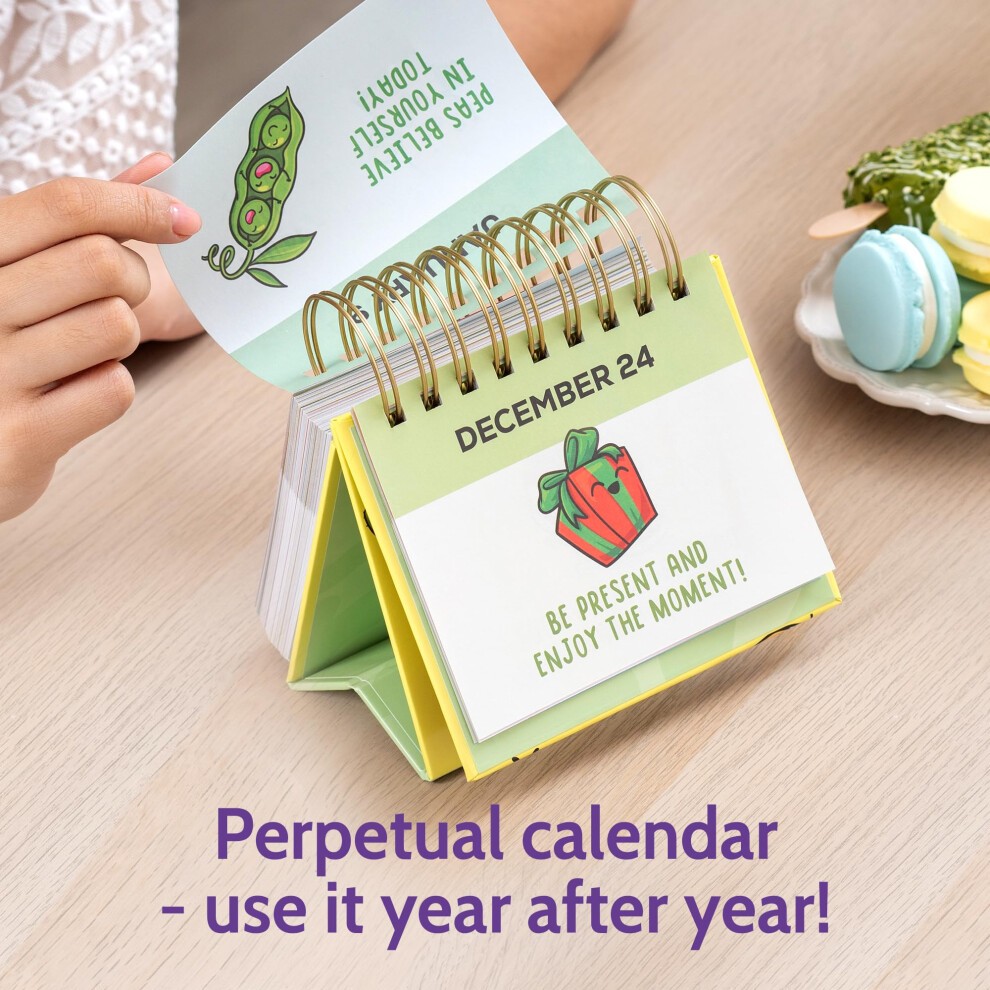 T MARIE Punny Motivational Desk Calendar - Daily Perpetual Calendar to Use Year After Year - Cute Office Decor  Positive Affirmation Gifts for Women & thumbnail