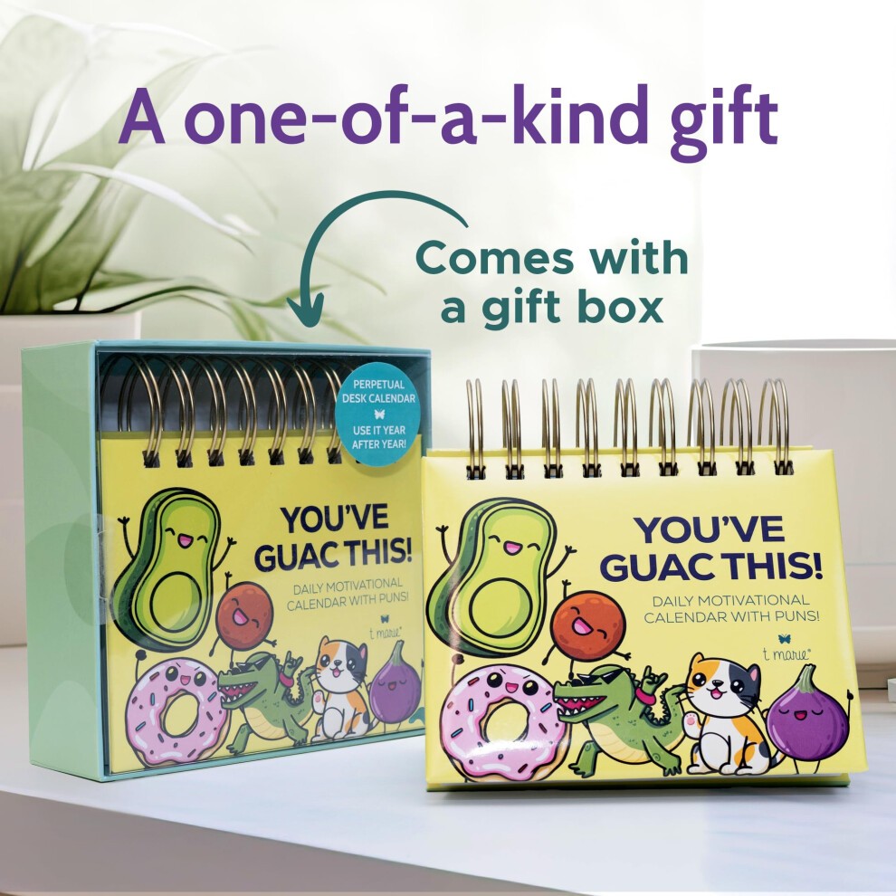 T MARIE Punny Motivational Desk Calendar - Daily Perpetual Calendar to Use Year After Year - Cute Office Decor  Positive Affirmation Gifts for Women & thumbnail