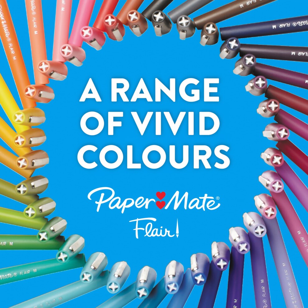 Paper Mate Flair Felt Tip Pens | Medium Point (0.7 Mm) Writing Pens | Navy Blue Pens | for Writing, Drawing & Sketching | 12 Count thumbnail