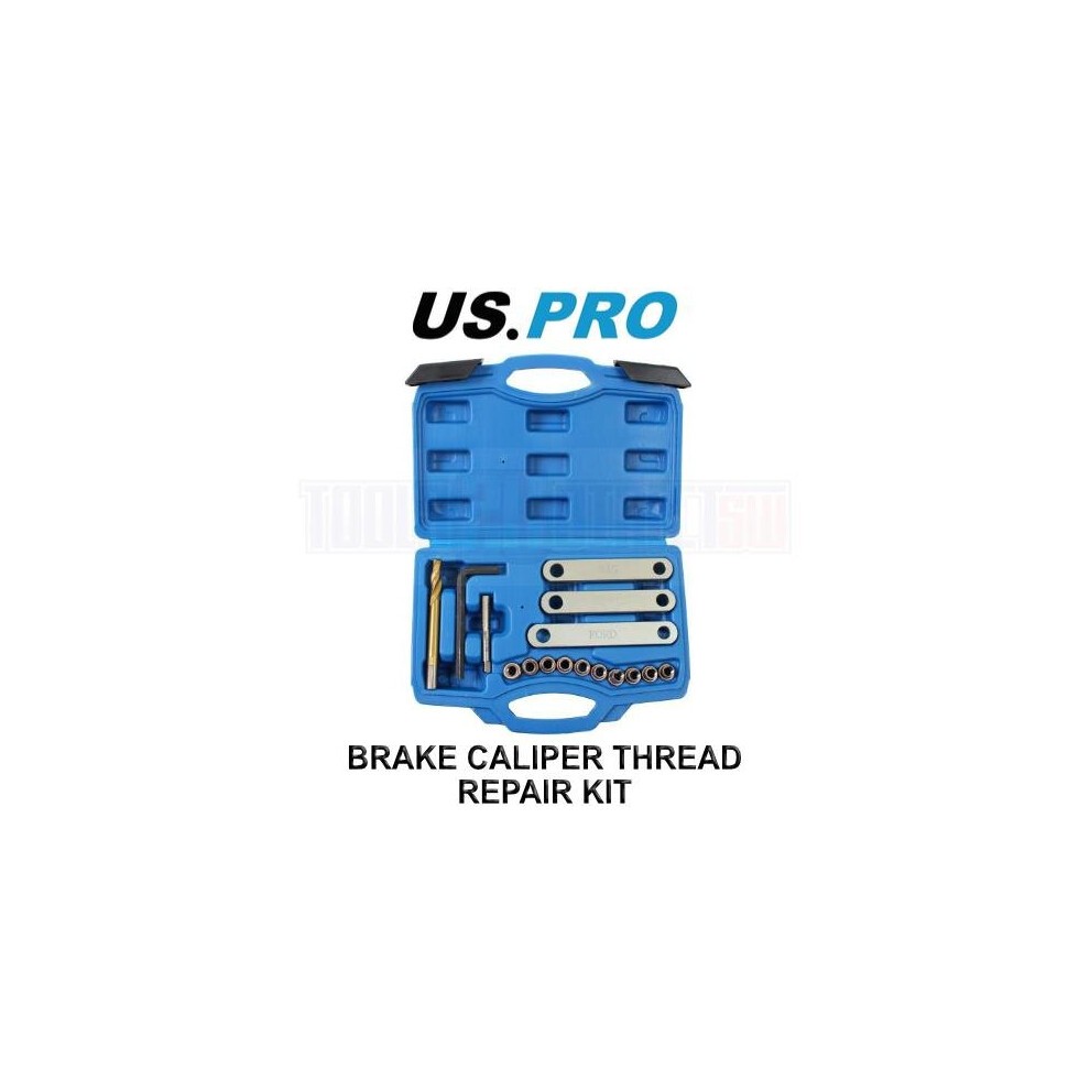 US PRO Tools Brake Caliper Thread Repair Kit with Threaded Inserts and Alignment Plates 6229