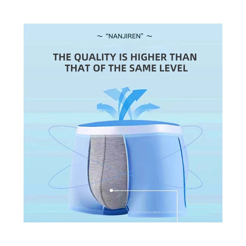 (9905, 4XL 75-85kg) Ice Silk Mens Underwear Boxer Graphene Underpants Breathable thumbnail