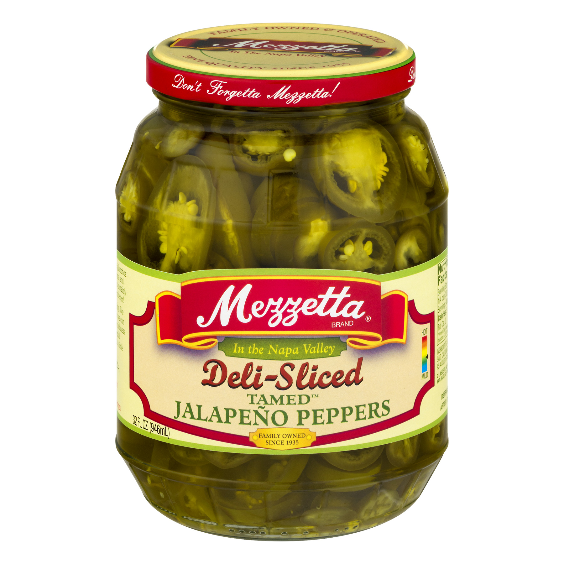 Mezzetta Sliced Tamed™ Jalapeño Peppers  32 Fl Oz Jar