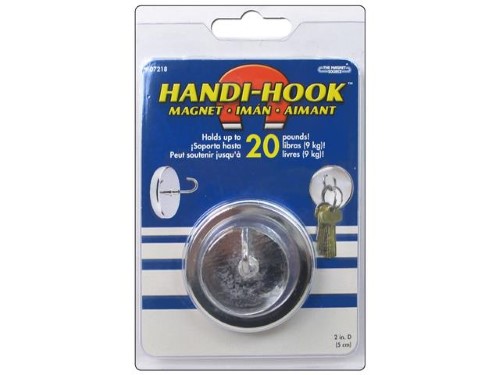 Master Magnetics Handi Hook™ Magnet - 2  Diameter  1.25  Height  Chrome  07218