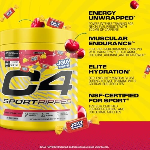 Cellucor C4 Sport Ripped Pre-Workout Powder - Jolly Rancher Cherry - 20 Servings thumbnail