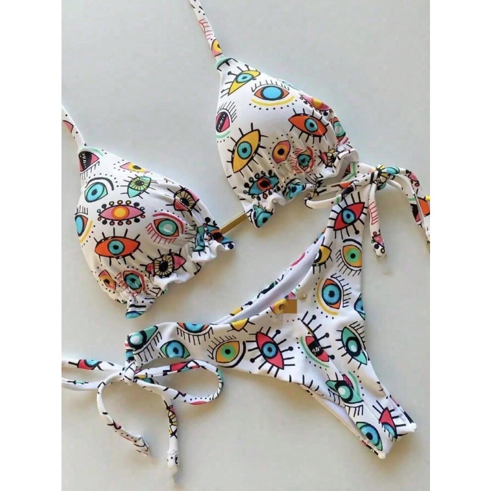 (6222, L) RUOTONGSEPT 2022 New Sport Swimwear Female Push up Bikinis Sexy Bandage Women Swimsuit Print Two-Piece Bathing Suit Beach Wear thumbnail