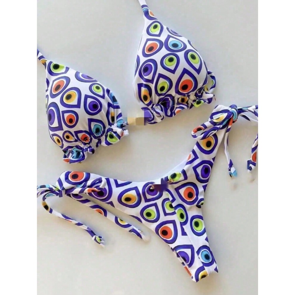 (6222, M) RUOTONGSEPT 2022 New Sport Swimwear Female Push up Bikinis Sexy Bandage Women Swimsuit Print Two-Piece Bathing Suit Beach Wear thumbnail