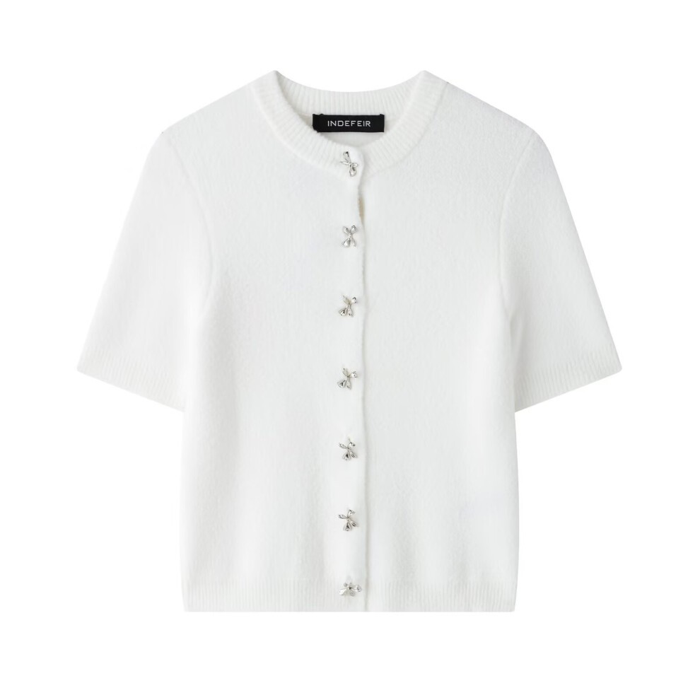 (White, M) ZARZ Homemade European and American Style New Women's Clothing Classic Bow-breasted Knitted Jacket 9598/201