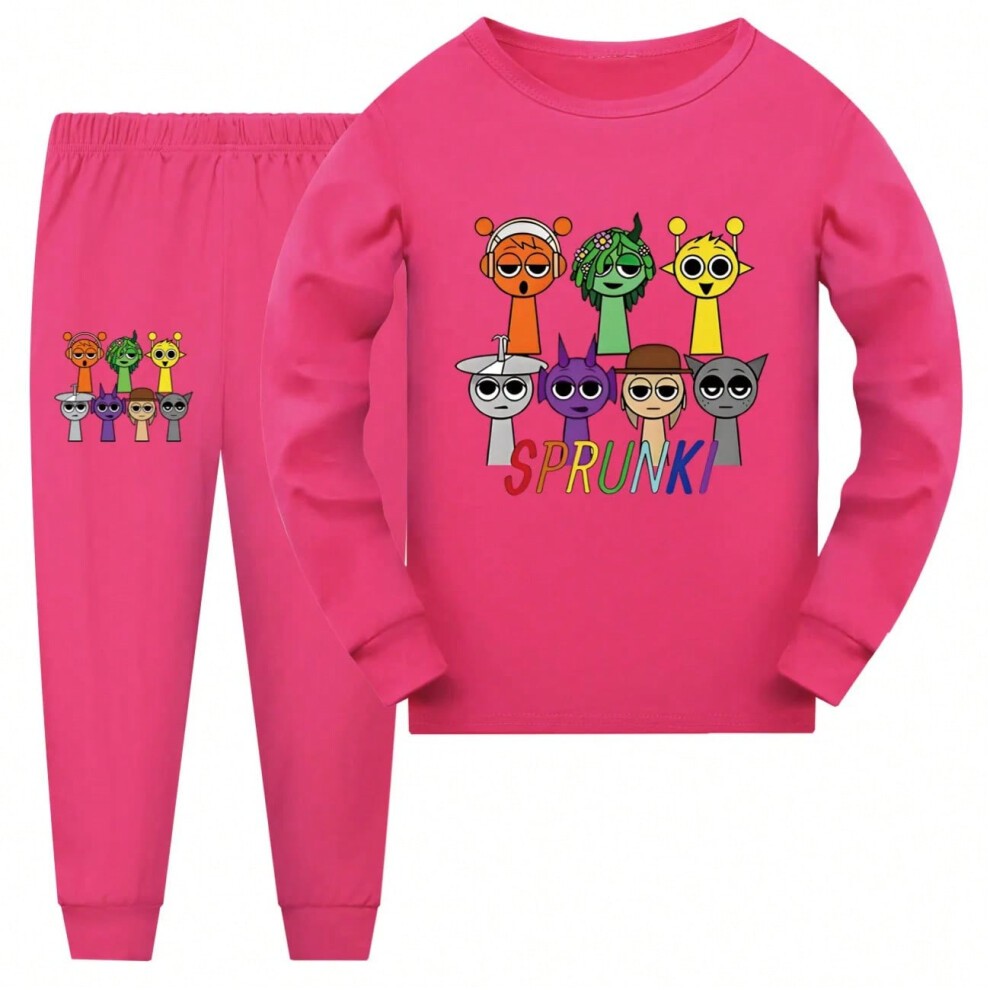 (color at Picture-16, China120(5-6Y)) Sprunki Pajamas Sets Kids GGame Incredibox Clothes Baby Girls Boys Cartoon Long Sleeve Tshirt+Pants 2pcs/set Chi thumbnail